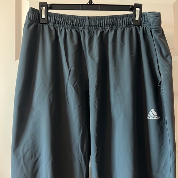 Adidas track pull on  pants greyish blue XL climalite with pockets workout pants - Picture 3 of 13